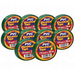 Banda Izolatoare Cabluri Electrice Verde 19mm x 20m Set 10