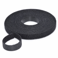 Banda arici autoadeziva Velcro 10mm x 5m, neagra, pentru cabluri
