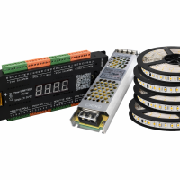 Kit iluminat trepte 32 canale Bluetooth 12V banda LED si sursa incluse