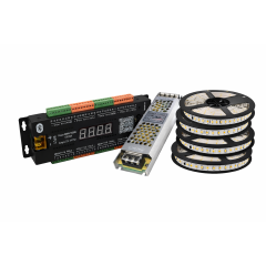 Kit iluminat trepte 32 canale Bluetooth 12V banda LED si sursa incluse