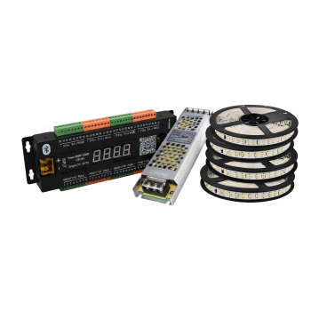 Kit iluminat trepte 32 canale Bluetooth 12V banda LED si sursa incluse