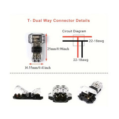Conector T2 cu blocare 6 fire 300V 10A pentru fire litate set 5 bucati