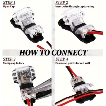 Conector T2 cu blocare 6 fire 300V 10A pentru fire litate set 5 bucati