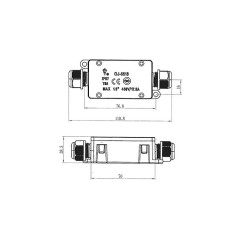 Conector exterior etans ip68 cu 2 intrari pentru cabluri