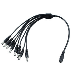 Spliter DC 1 la 8 iesiri 2.1x5.5 mm 12V lungime 30cm