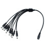 Spliter DC 1 la 8 iesiri 2.1x5.5 mm 12V lungime 30cm