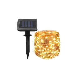 Ghirlanda luminoasa solara 100 LED alb cald 11.9m IP44