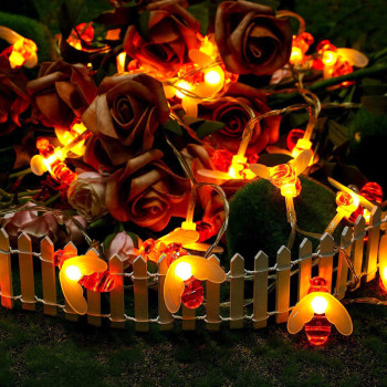 Ghirlanda solara 5m cu 20 led albine IP65 exterior decorativ