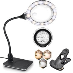 Lupa Cu Suport Si Lumina 10X 20X Cu Cleste Si LED Reglabil