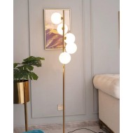 Lampadar auriu 177cm cu 5 globuri albe mate E27