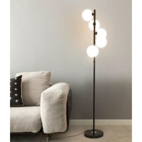 Lampadar negru 177cm cu 5 globuri albe mate E27