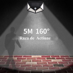 Lampa solara cu senzori de miscare 114 LED 1100lm IP65 exterior