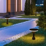 Lampa LED de gradina gri H 30 cm alb cald
