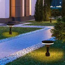 Lampa LED de gradina gri H 30 cm alb cald