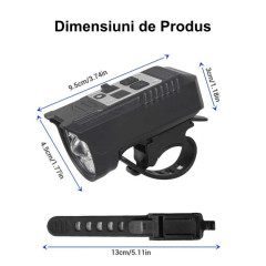 Lanterna pentru bicicleta cu 9 LED si senzor lumina L-S75