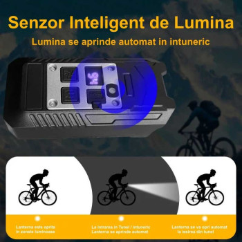 Lanterna pentru bicicleta cu 9 LED si senzor lumina L-S75