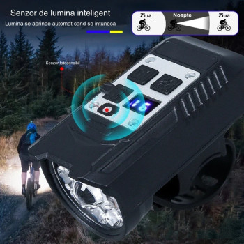Lanterna pentru bicicleta cu 9 LED si senzor lumina L-S75