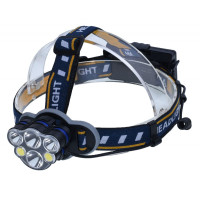 Lanterna de cap cu acumulator 4+2 LED, 2x Li-Ion 6800mAh