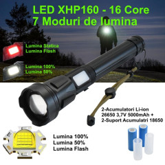Lanterna profesionala XHP-160 16Core cu acumulator si USB-C