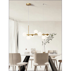 Lustra gold 7 globuri sticla cu dulii G9