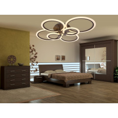 Lustra LED living design maro cu 6 cercuri cu telecomanda radio putere de 160 W flux luminos de 6400 lm alb cald rece neutru aplicație Bluetooth