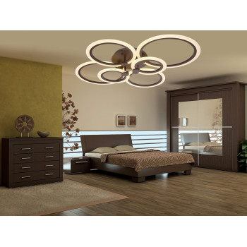 Lustra LED living design maro cu 6 cercuri cu telecomanda radio putere de 160 W flux luminos de 6400 lm alb cald rece neutru aplicație Bluetooth