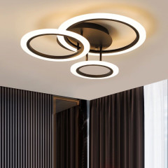 Lustra LED dormitor cu telecomanda 3 cercuri 3500 lm 74w