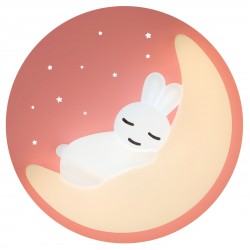 Lustra LED copii design iepuras si luna alb rece cald si neutru telecomanda
