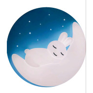 Lustra LED copii design iepuras si luna telecomanda wi-fi alb rece cald si neutru
