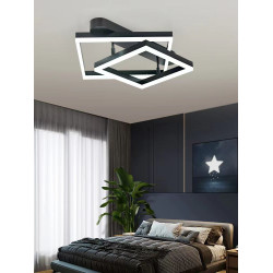 Lustra LED living neagra cu telecomanda 120 w 5000 lm