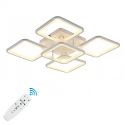 Lustra LED dimabila cu telecomanda radio putere de 108 W flux luminos de 4300 lm variabil si aplicație Bluetooth