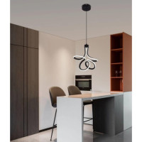 Lustra LED 30W neagra lumina alb cald neutru sau rece