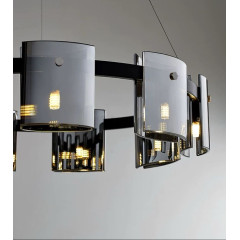 Lustra LED Polish Black Glass socluri becuri G9x9