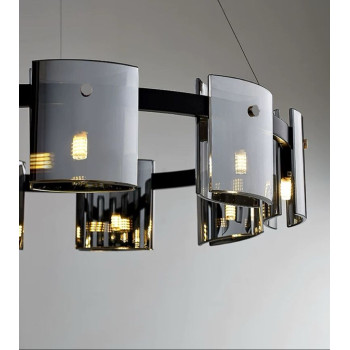 Lustra LED Polish Black Glass socluri becuri G9x9