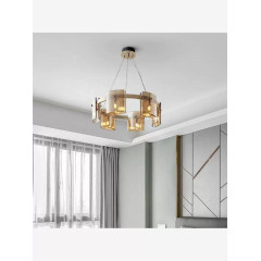 Lustra LED Polish Gold Glass socluri becuri G9x6