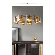 Lustra LED Polish Gold Glass socluri becuri G9x9