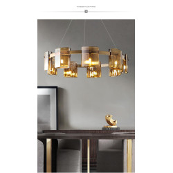 Lustra LED Polish Gold Glass socluri becuri G9x9
