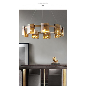 Lustra LED Polish Gold Glass socluri becuri G9x9