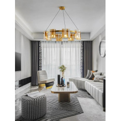 Lustra LED Polish Gold Glass socluri becuri G9x9
