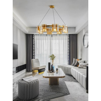 Lustra LED Polish Gold Glass socluri becuri G9x9