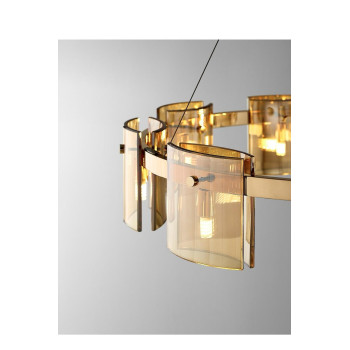 Lustra LED Polish Gold Glass socluri becuri G9x9