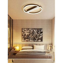Lustra LED rotunda maro cu telecomanda Wifi 52cm 2.4g alb variabil