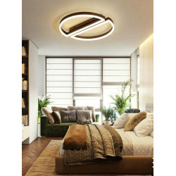 Lustra LED rotunda maro cu telecomanda Wifi 52cm 2.4g alb variabil