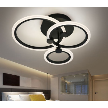 Lustra LED dormitor cu telecomanda 3 cercuri 3500 lm 74w