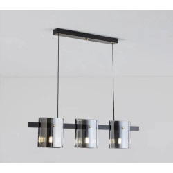 Lustra LED dining Polish Black Glass G9x3