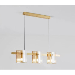 Lustra LED dining Polish Gold Glass G9x3