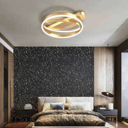 Lustra LED gold 2 cercuri cu telecomanda wifi 2.4G cu alb variabil 50 cm