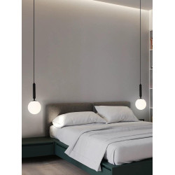 Pendul black cu glob alb si soclu bec dulie E27