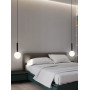 Pendul black cu glob alb si soclu bec dulie E27