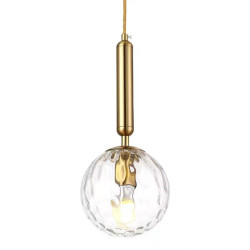 Lustra pe cablu cu glob transparent sticla dulie bec E27